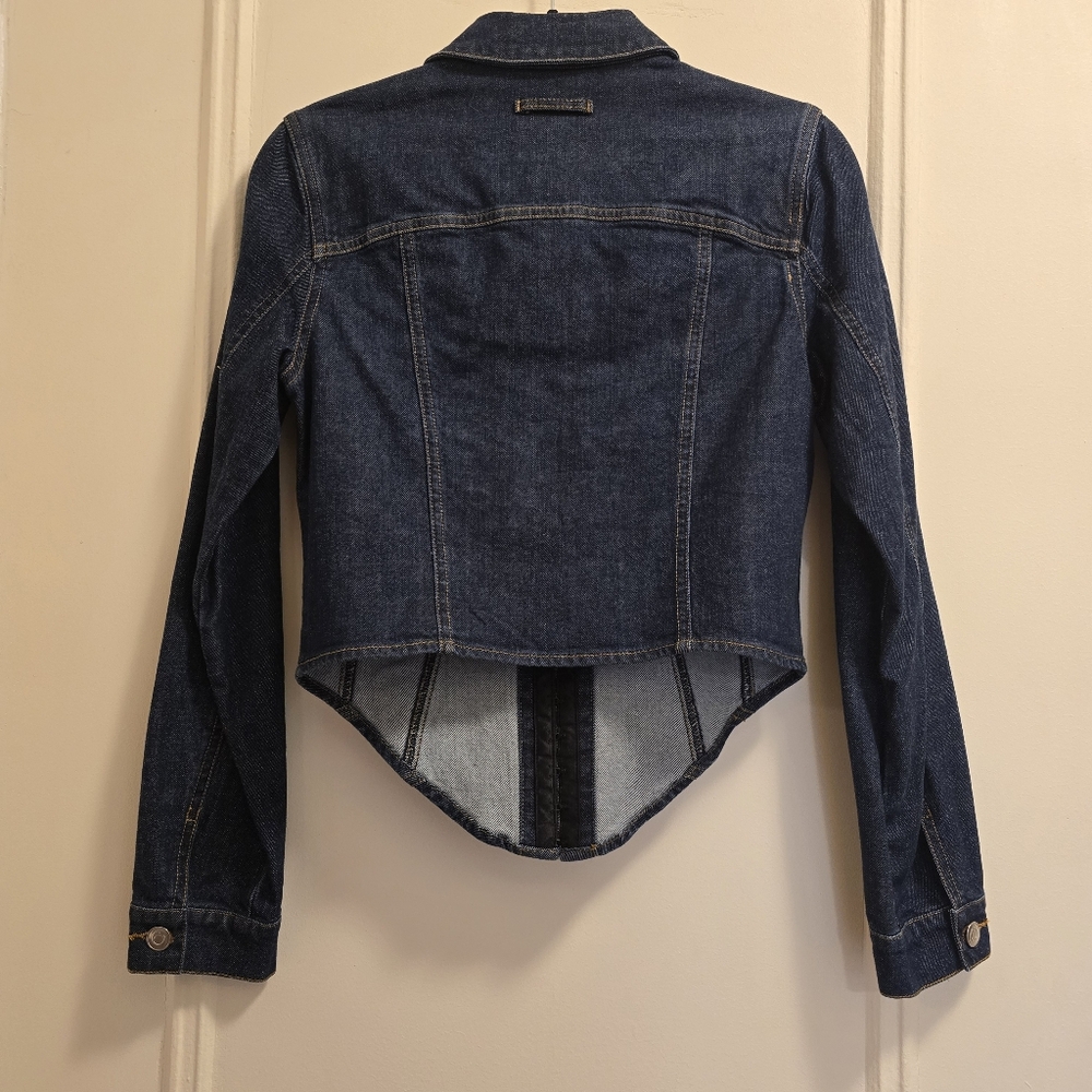 NWT Amanda Uprichard Bristol Denim Top in Dark Blue Heritage Wash - Sz Medium - Picture 7 of 16